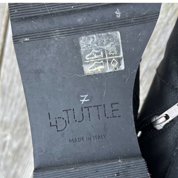 LD Tuttle Pearl Trim Black Leather Booties 7 - Picture 9 of 12